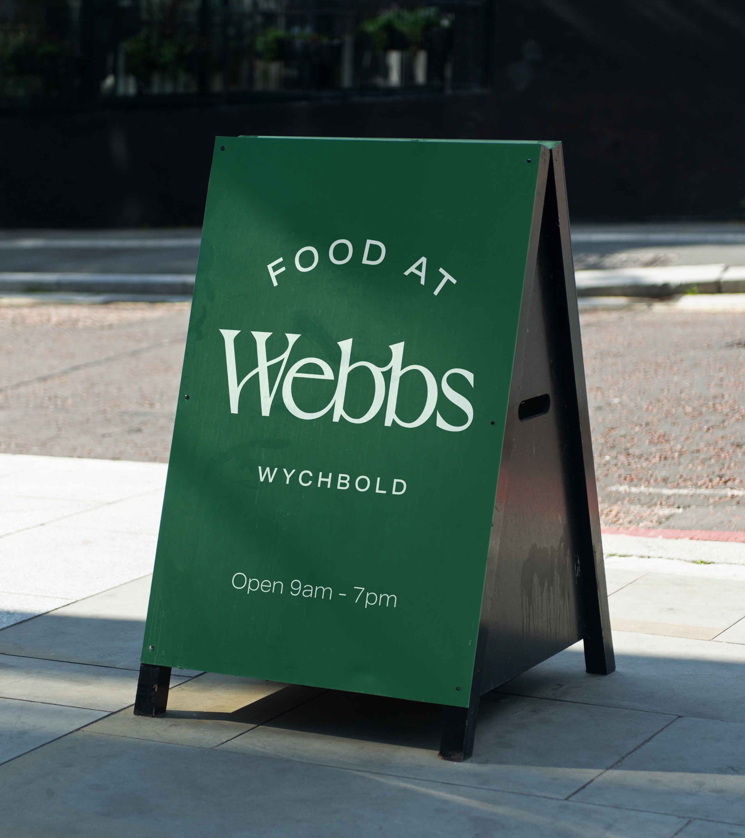 Food at Webbs Signage